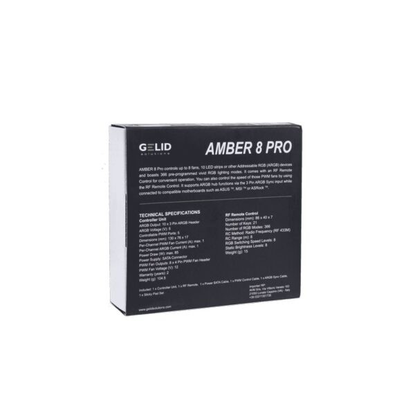 GELID Amber 8 PRO RF Remote ARGB Controller (support 8 PWM fans / 10 ARGB header)