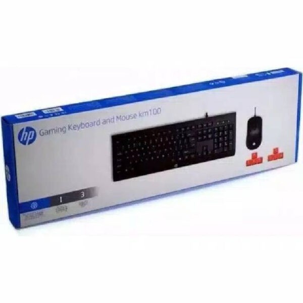 HP KM100 Gaming Keyboard and Mouse / USB Connection / 1QW64AA (Warranty 1year with AIMS)