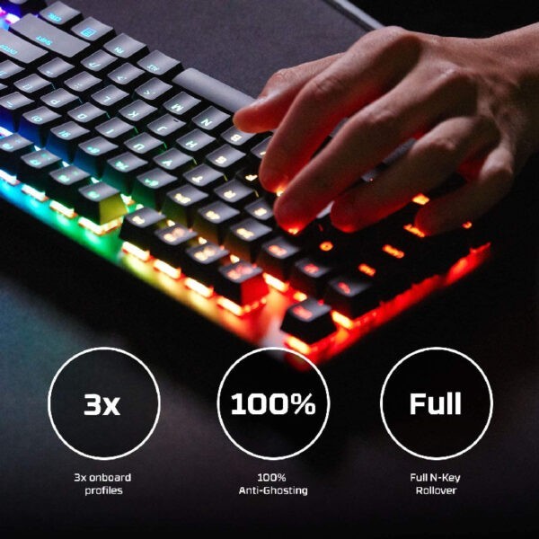 HyperX Blue Switch Alloy Origins RGB Mechanical Gaming Keyboard (HX-KB6BLX-US) (Warranty 2years with HyperX service center Convergent)
