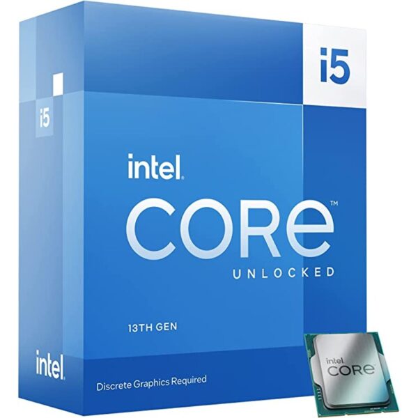 Intel Core i5 13600KF LGA1700 Box Processor / 13Gen (P-Core 6, E-core 8, Thread 20, Cache 24MB, P-core Base Clock 3.5GHz, Max Turbo 5.1GHz) / No Cooler