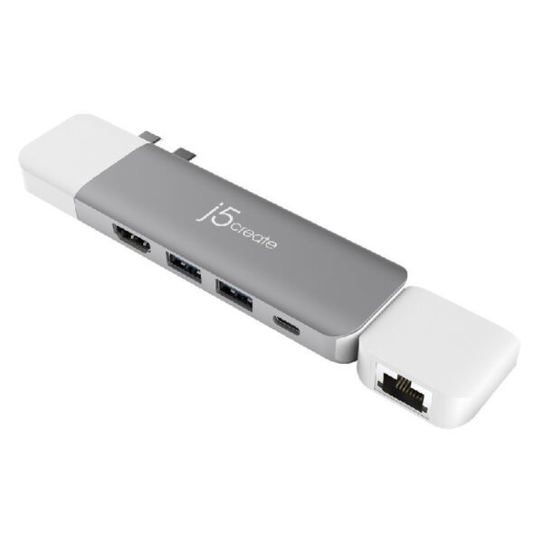 J5Create JCD387ESK UltraDrive Kit USB-C Modular Dock 8-in-1 (4K HDMI + GBE LAN + USB3.1 Type-C x1 PD 100W, Type-A x2 + Card Reader) (Perfect for MacBook / MacBook Air / MacBook Pro) (Warranty 2years with DigitalHUB)