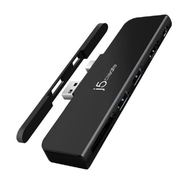 J5Create JDD320B Black UltraDrive Mini Dock for Surface Pro 4 / 5 / 6 (4K HDMI + USB3.1 Type Ax2 + Card Reader) (Warranty 2years with DigitalHUB)