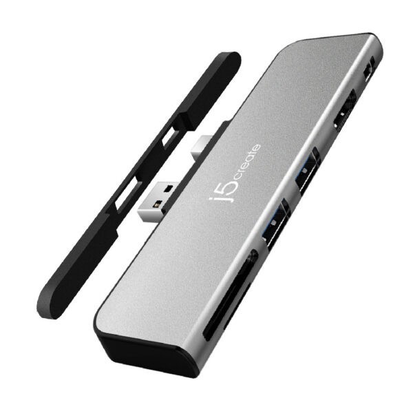 J5Create JDD320S Silver UltraDrive Mini Dock for Surface Pro 4 / 5 / 6 (4K HDMI + USB3.1 Type Ax2 + Card Reader) (Warranty 2years with DigitalHUB)