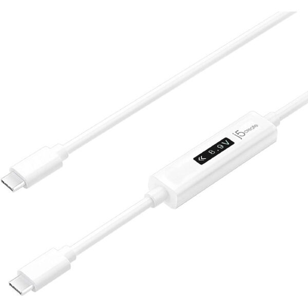 J5Create JUCP14 USB-C to USB-C 2.0 Cable with OLED Dynamic Power Meter (1.2m)