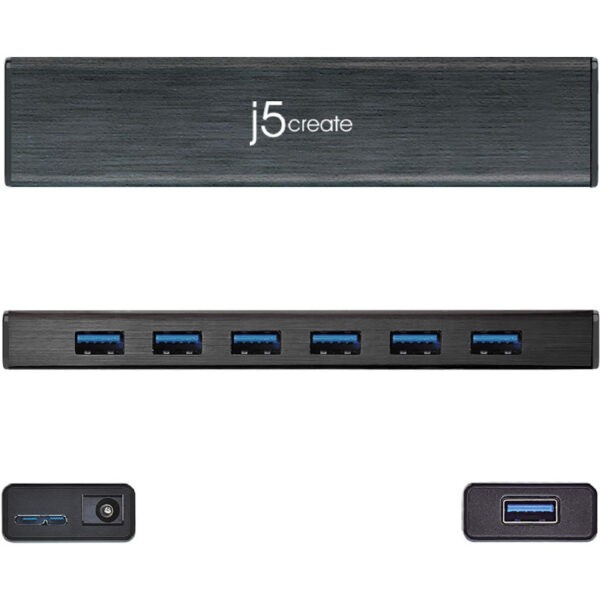 J5CREATE JUH377 USB3.0 7PORT HUB WITH POWER-WRTY 2YRS W/DIGITAL HUB