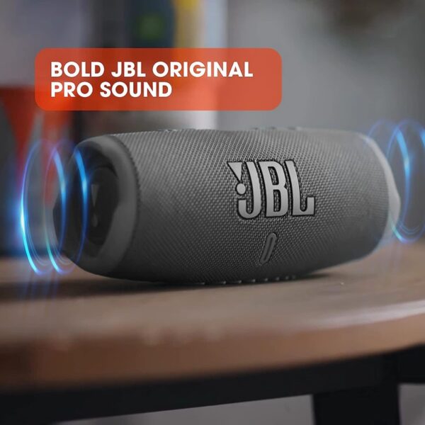 JBL Charge 5 (Black) Portable Waterproof Speaker with Powerbank