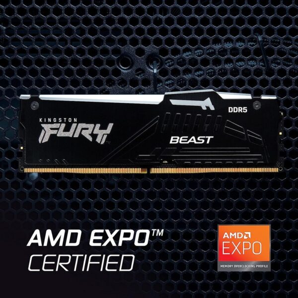 Kingston Fury RGB 16GB (2x8GB) DDR5 5600MHz CL36 Gaming RAM Kit / AMD EXPO Certified  – KF556C36BBEAK2-16