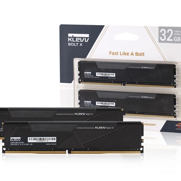 KLEVV Bolt X 32GB – 2x16GB – DDR4 3600MHz CL18 Gaming Desktop RAM Kit – KD4AGUA80-36A180U