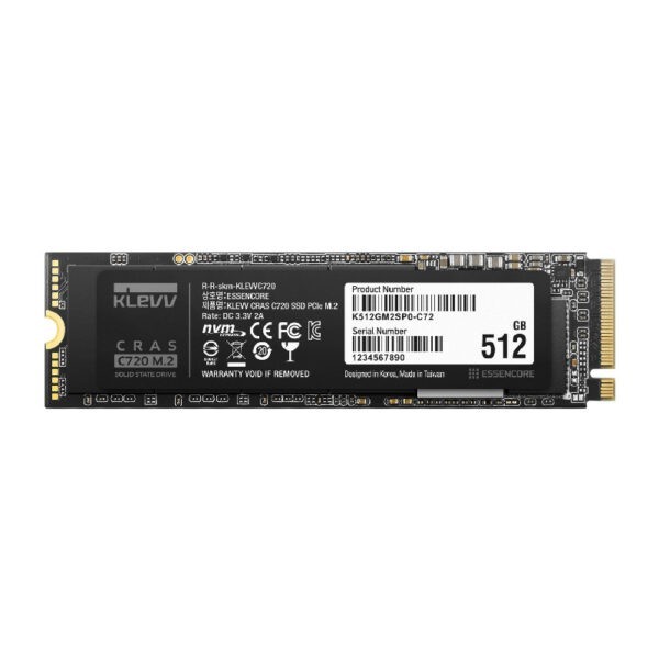KLEVV CRAS C720 512GB NVME M.2 SSD – KLVSSDK512GM2SP0 (Warranty 5years with TechDynamic)