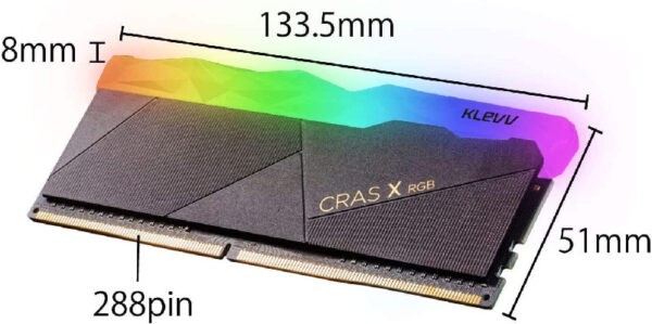 KLEVV CRAS X RGB 16GB – 2x8GB – DDR4 3600MHz CL18 RAM Kit