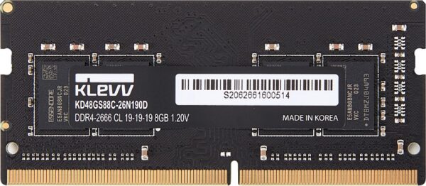 KLEVV 8GB DDR4 2666MHz CL19 Performance SODIMM Notebook / Mini PC RAM – KD48GS881-26N190A
