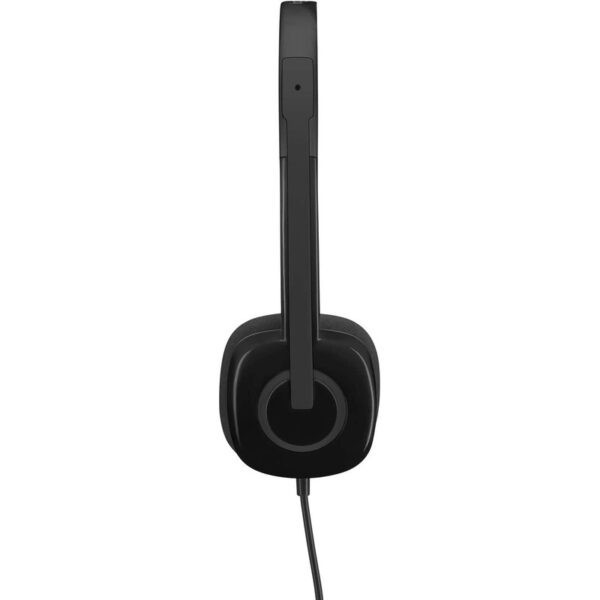 LOGITECH H151 STEREO HEADSET with 3.5mm Jack and Noise Cancelling Boom Mic – Black : 981-000587 (Warranty 1YR W/BANLEONG)