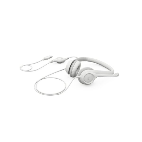 Logitech H390 USB Stereo Headset / Noise Canceling MIC – Off White : 981-001287