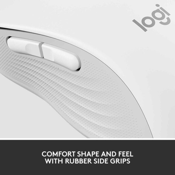 Logitech Signature M650 L (White) Wireless Mouse (2.4GHz or Bluetooth / Silent Clicks / For Large-Sized Hands) – White : 910-006249 (Warranty 1year with BanLeong)