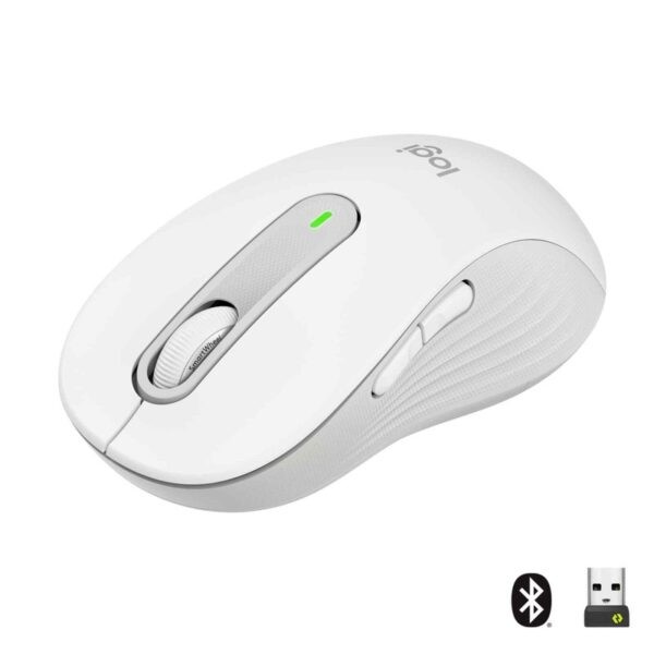 Logitech Signature M650 L (White) Wireless Mouse (2.4GHz or Bluetooth / Silent Clicks / For Large-Sized Hands) – White : 910-006249 (Warranty 1year with BanLeong)