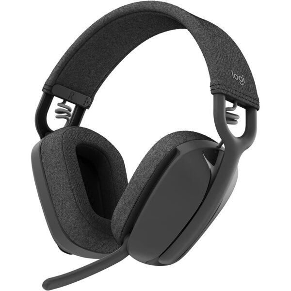 Logitech Zone Vibe 100 (Graphite) Wireless Over-Ear Headphones with immersive audio and noise-cancelling mic / Bluetooth – Graphite :  981-001215 (Warranty 1year with BanLeong)