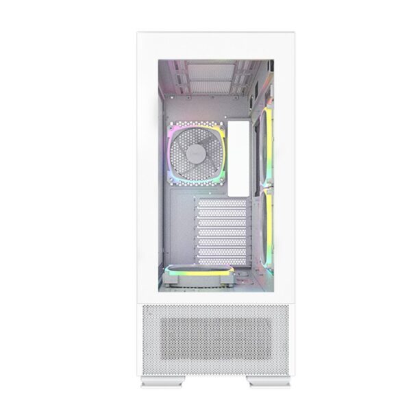 MONTECH Sky Two (White) ATX Tower Chassis / 4xARGB Fans (Warranty 1year with TechDynamic on Fans, Switch. No warranty on TG)