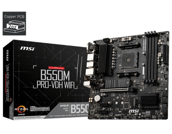MSI B550M PRO-VDH WiFi AMD AM4 Mainboard (Warranty 3years with Corbell)