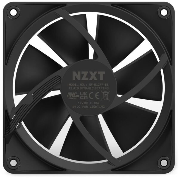 NZXT F120 RGB Black / 120mm RGB Fan – Black : RF-R12SF-B1 (Warranty 2years with TechDynamic)