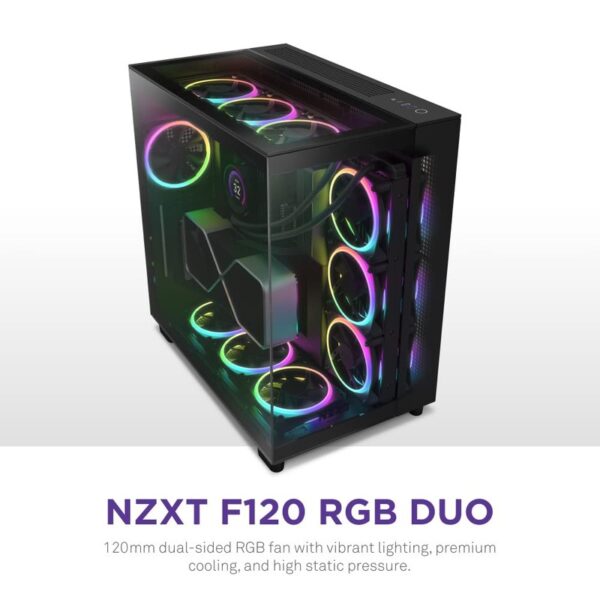 NZXT F120 RGB Duo 120mm Dual-Sided RGB Fan – Black : RF-D12SF-B1