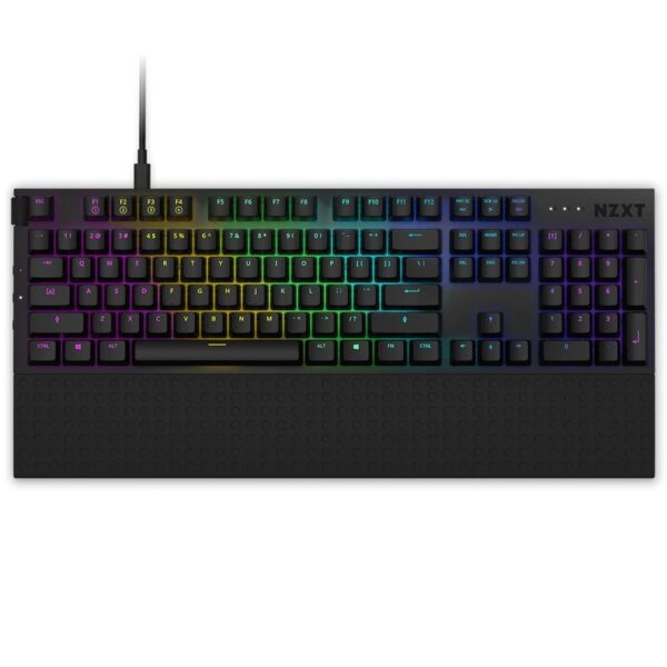 NZXT Function Modular Mechanical Keyboard / Hot-swappable Gateron Linear Red – Black : KB-1FSUS-BR
