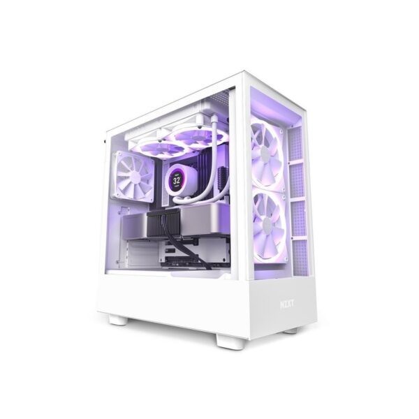 NZXT H5 Elite (White) Premium Compact Mid-tower Case / Chassis – White : CC-H51EW-01 (Warranty 2years with TechDynamic)