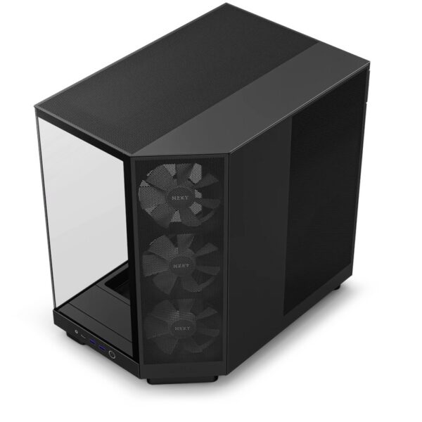 NZXT H6 Flow RGB (Black) ATX Tower Chassis / with 3x F120 RGB Core fans – Black : CC-H61FB-R1