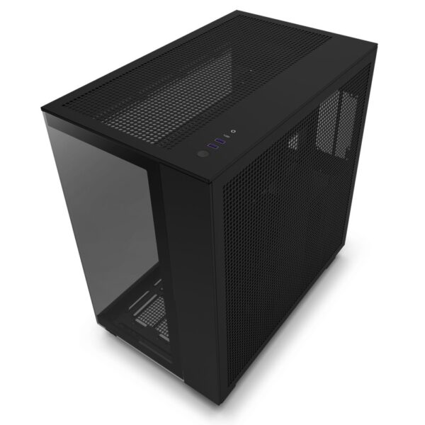 NZXT H9 Flow ATX Tower Chassis / Includes 4x F-Series 120mm Quiet Airflow fans – Black : CM-H91FB-01