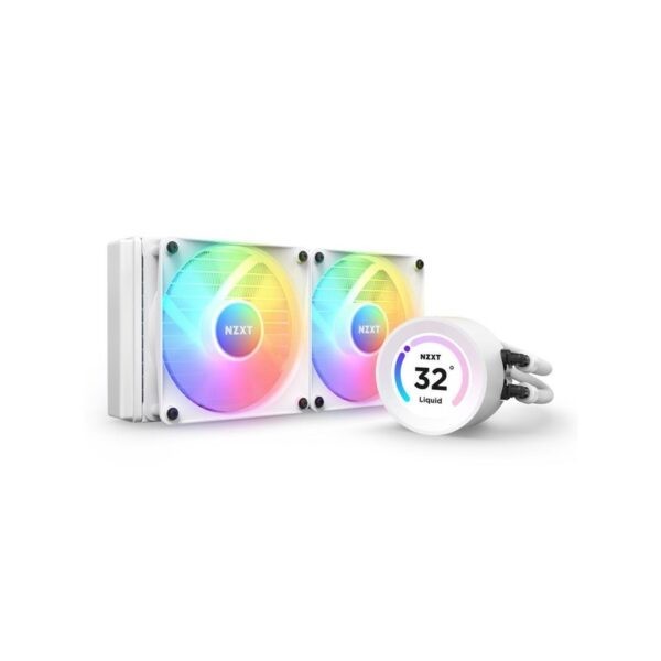 NZXT Kraken ELITE 240 RGB (LCD) / 2.4 inch high res LCD w/NZXT Core RGB Fans – White : RL-KR24E-W1