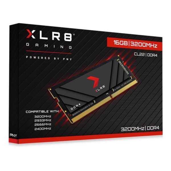PNY XLR8 Gaming 16GB DDR4 3200MHz CL22 Gaming SODIMM Notebook RAM – MN16GSD43200XR-RB