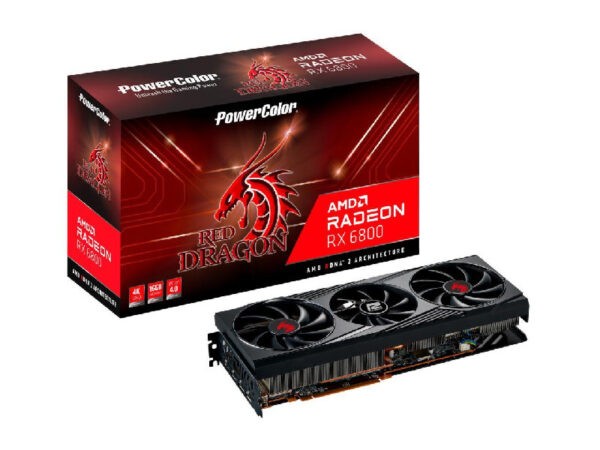 POWERCOLOR RED DRAGON Radeon RX 6800 16GB D6 OC Graphics Card – AXRX 6800 16GBD6-3DHR/OC (Warranty 3years with BanLeong)