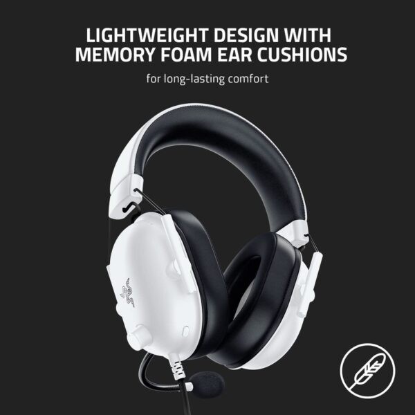 Razer Blackshark V2 X White Edition Multi-Platform Wired eSports Headset / Discord Certified / Advanced Passive Noise Cancellation / 7.1 Surround Sound – White : RZ04-03240700-R3M1