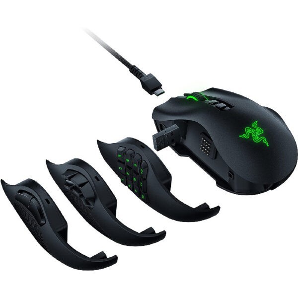 Razer Naga PRO Modular Wireless Gaming Mouse / 3 Swappable Side Plates / 3 Modes of Connection / 19+1 Programmable Buttons – RZ01-03420100-R3A1