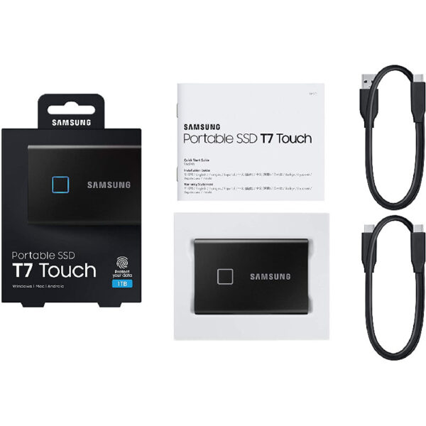 Samsung T7 Touch 1TB Portable SSD – Black : MU-PC1T0K/WW