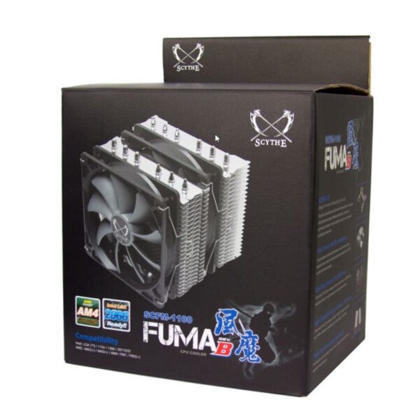Scythe FUMA 2 Rev. B CPU Cooler (Intel / AMD) / with Kaze Flex II 120 PWM Fan & Kaze Flex II 120 Slim PWM Fan – SCFM-2100 (Warranty 2years with TechDynamic)