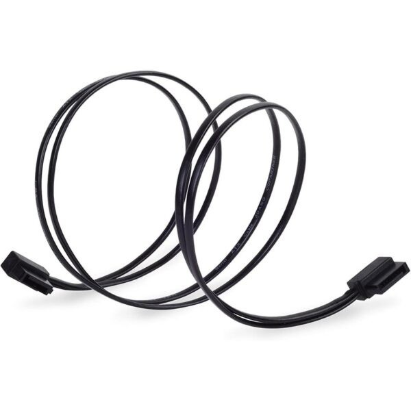 Silverstone CP11 Black 500mm Ultra Thin Low Profile SATA cable (90deg angled connector) – Black : SST-CP11B-500