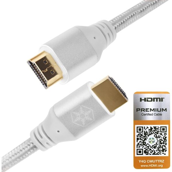 Silverstone CPH01S-1800 Silver Premium Certified HDMI 2.0b Cable 1.8m