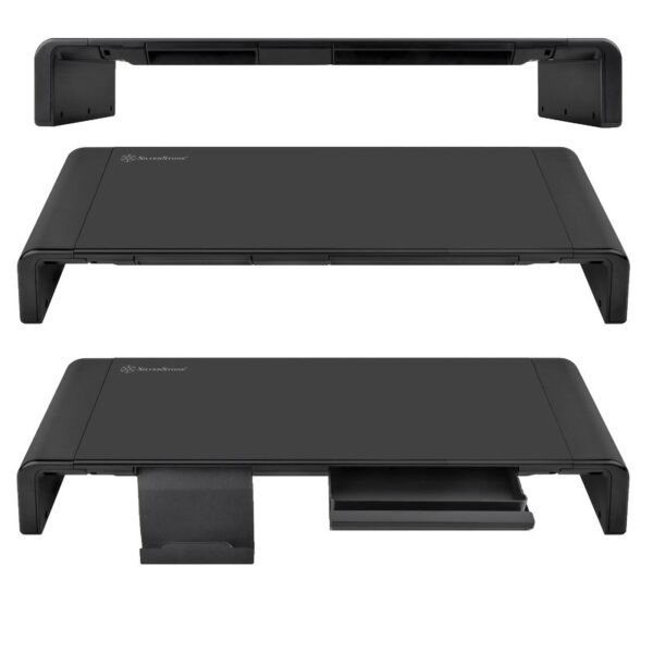 Silverstone MR02 – Adjustable, Multi-function Monitor Riser / Monitor Stand – Black : SST-MR02B (Warranty 1year with Avertek)