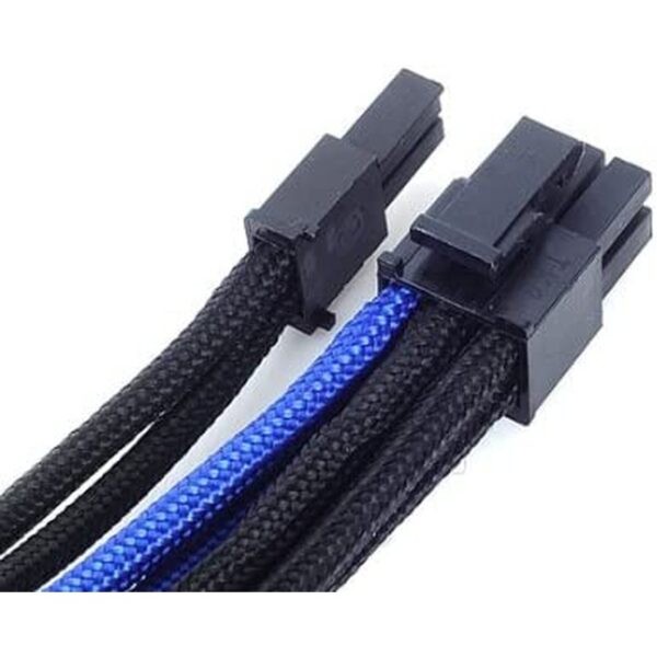 Silverstone PP07-PCIBA Blue/Black 8pin to PCI-E 8pin (6+2) Connector 250mm Sleeved Extension Power Cable – Blue/Black  : SST-PP07-PCIBA