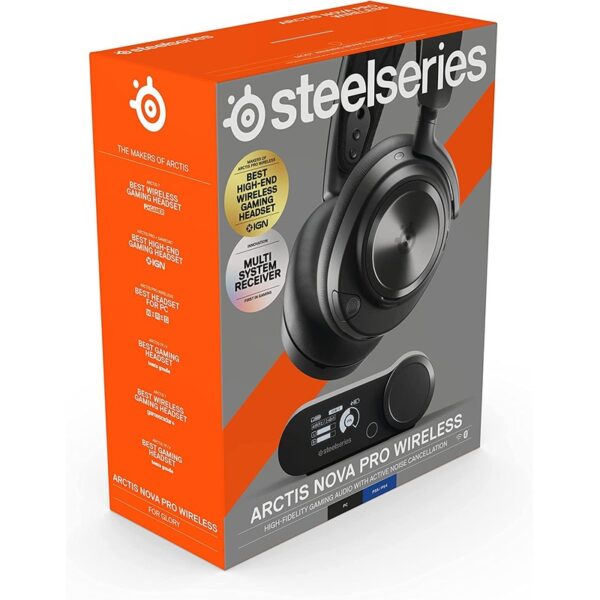Steelseries Arctis NOVA PRO Wireless / Multi System Receiver High-Fidelity Gaming Audio with Active Noise Cancellation – 61520 (Warranty 1year with HweeSeng)
