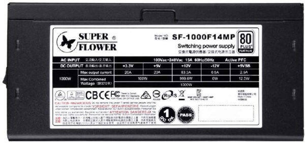 SuperFlower Leadex SE Platinum 1000W ATX Power Supply / Full Modular / SF-1000F14MP (Warranty 5years with TechDynamic)