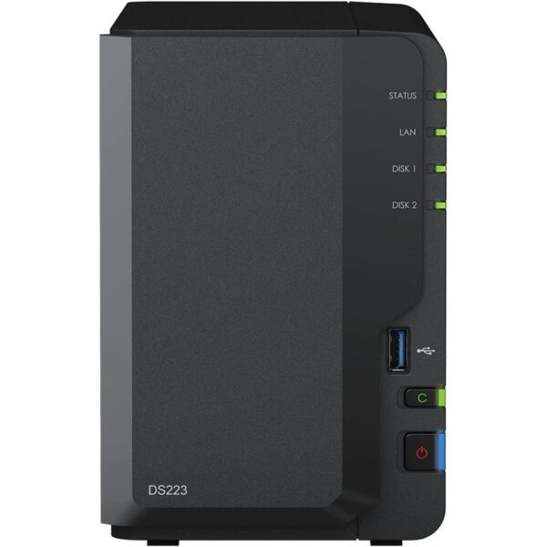 Synology Diskstation DS223 2 Bay NAS (Diskless) (Realtek Quad Core / 2GB DDR4 / 1xGBE LAN / 3 x USB 3.2 Gen 1 ports)