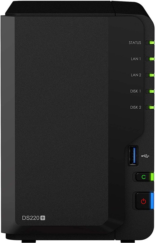 Synology DS220+ 2 Bay Diskstation NAS (Diskless) (Intel Celeron Dual Core 2GB / 2GB DDR4 expandable to 6GB / 2xGBE LAN) (Warranty 2years with Local Distributor)