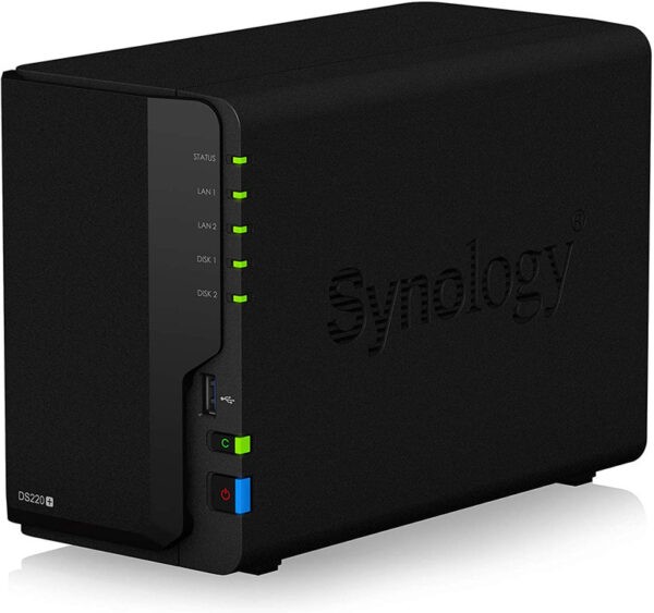 Synology Diskstation DS220+ 2 Bay NAS (Diskless) (Intel Celeron Dual Core 2GB / 2GB DDR4 expandable to 6GB / 2xGBE LAN)