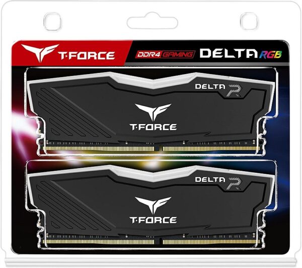 TeamGroup T-Force Delta RGB 16GB – 2x8GB – DDR4 3000MHz CL16 RAM Kit – Black : TF3D416G3000HC16CDC01
