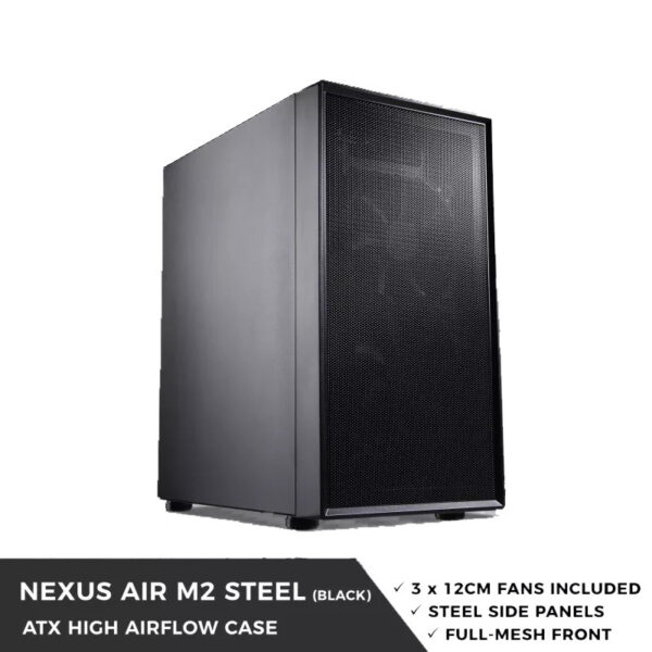 Tecware NEXUS Air M2 Steel micro-ATX Chassis – Black : TWCA-NEXAM2S-BK