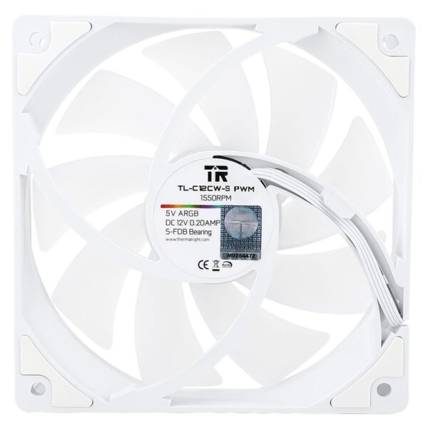 Thermalright TL-C12CW-S X3 (White / Pack of 3pcs) 120mm Chassis Fan (S-FDB Bearing, ARGB, PWM)