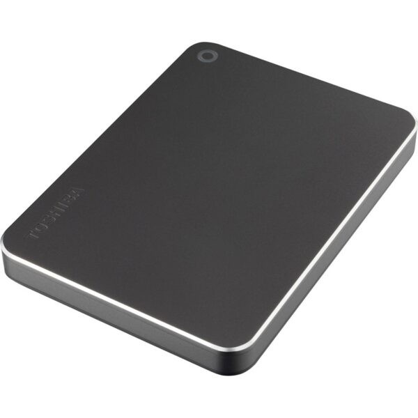 TOSHIBA Canvio Premium 2TB Aluminium finish 2.5 inch external HDD / USB-C adapter included –  Dark Grey : HDTW220AB3AA
