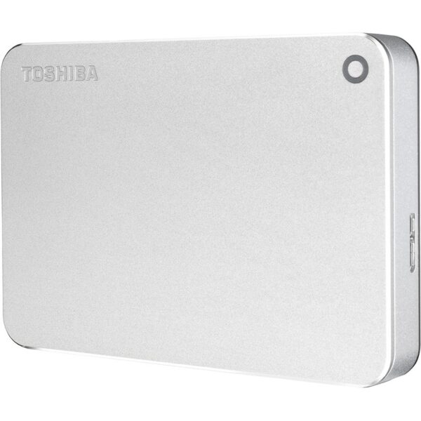 TOSHIBA Canvio Premium 4TB Aluminium finish 2.5 inch external HDD / USB-C adapter included – Silver : HDTW240AS3CA