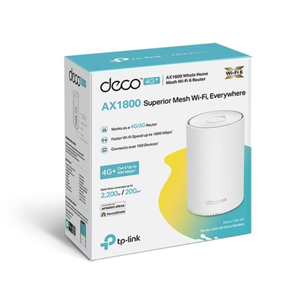 TP-Link Deco X20-4G (1pc pack) 4G+ AX1800 Whole Home Mesh WiFi 6 Gateway (Warranty 3years with TPLink SG)